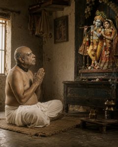 Srila Bhaktivinoda Thakur praying to Lord Radah Krishna
